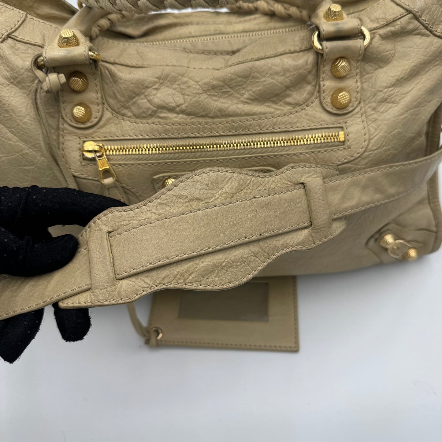 Balenciaga Beige Leather Giant 12 City GHW