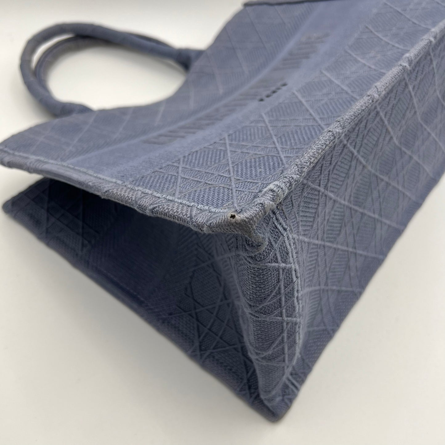 Christian Dior Denim Blue Embroidered Medium Book Tote