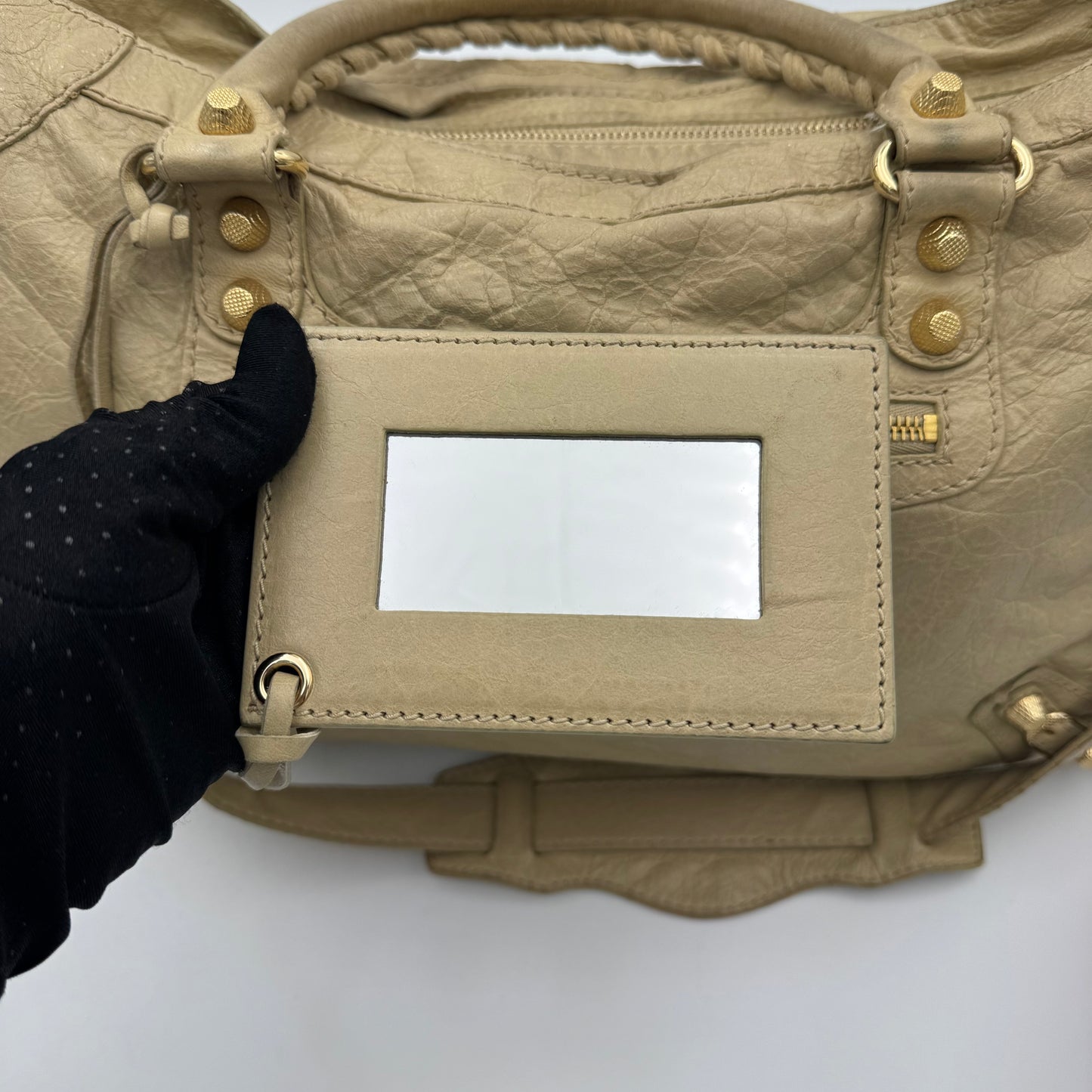 Balenciaga Beige Leather Giant 12 City GHW
