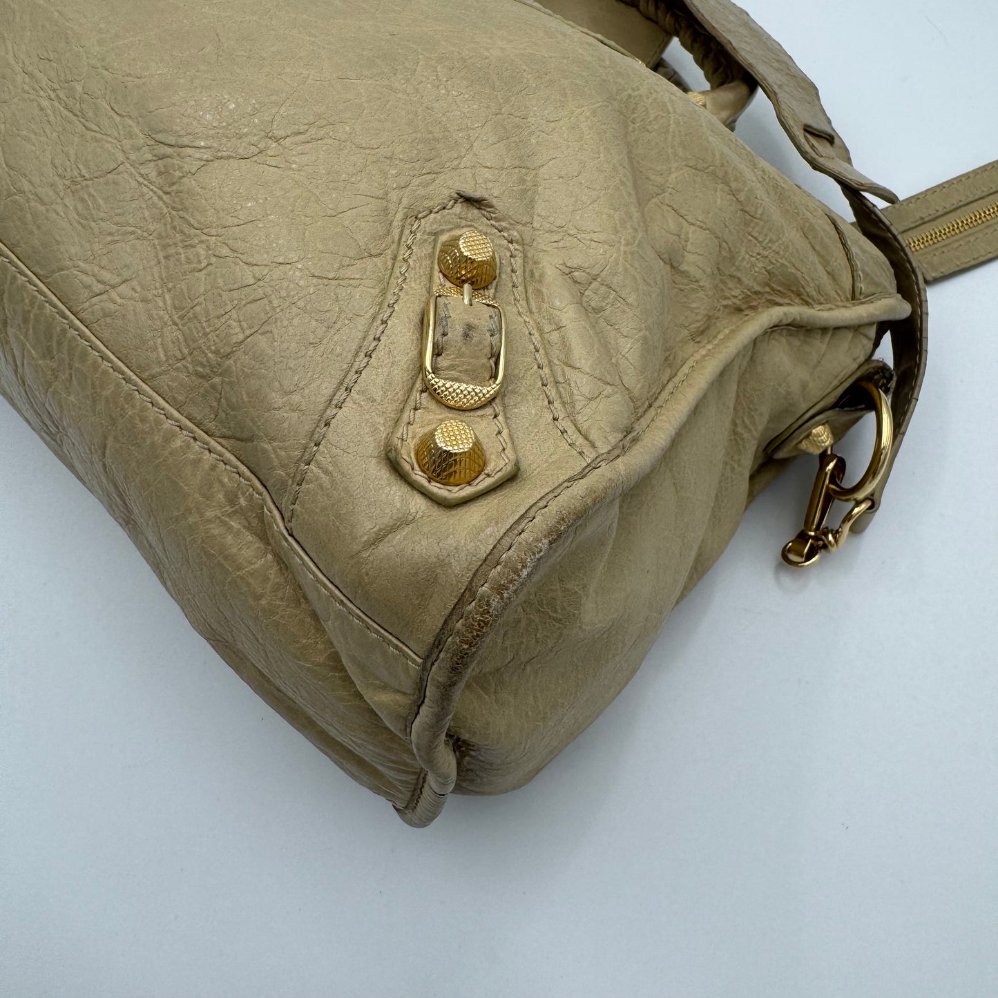 Balenciaga Beige Leather Giant 12 City GHW