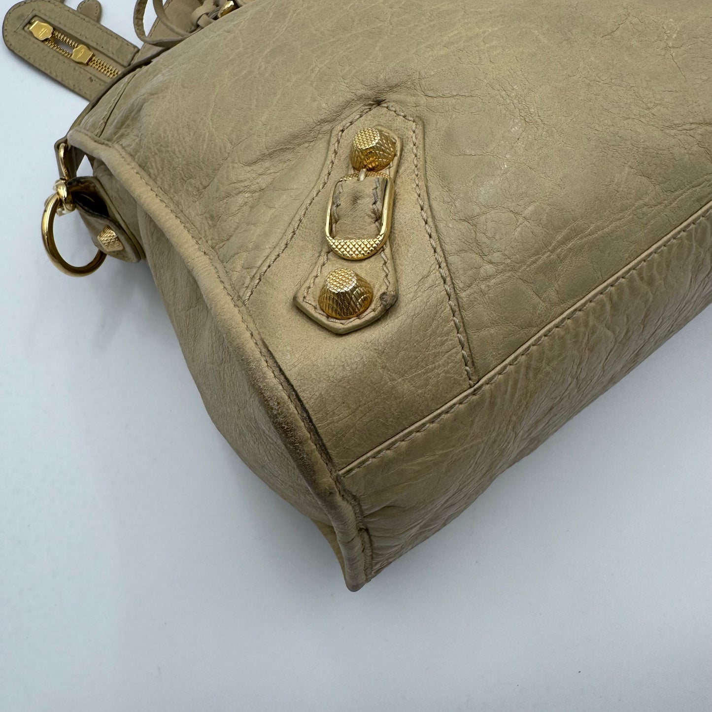 Balenciaga Beige Leather Giant 12 City GHW