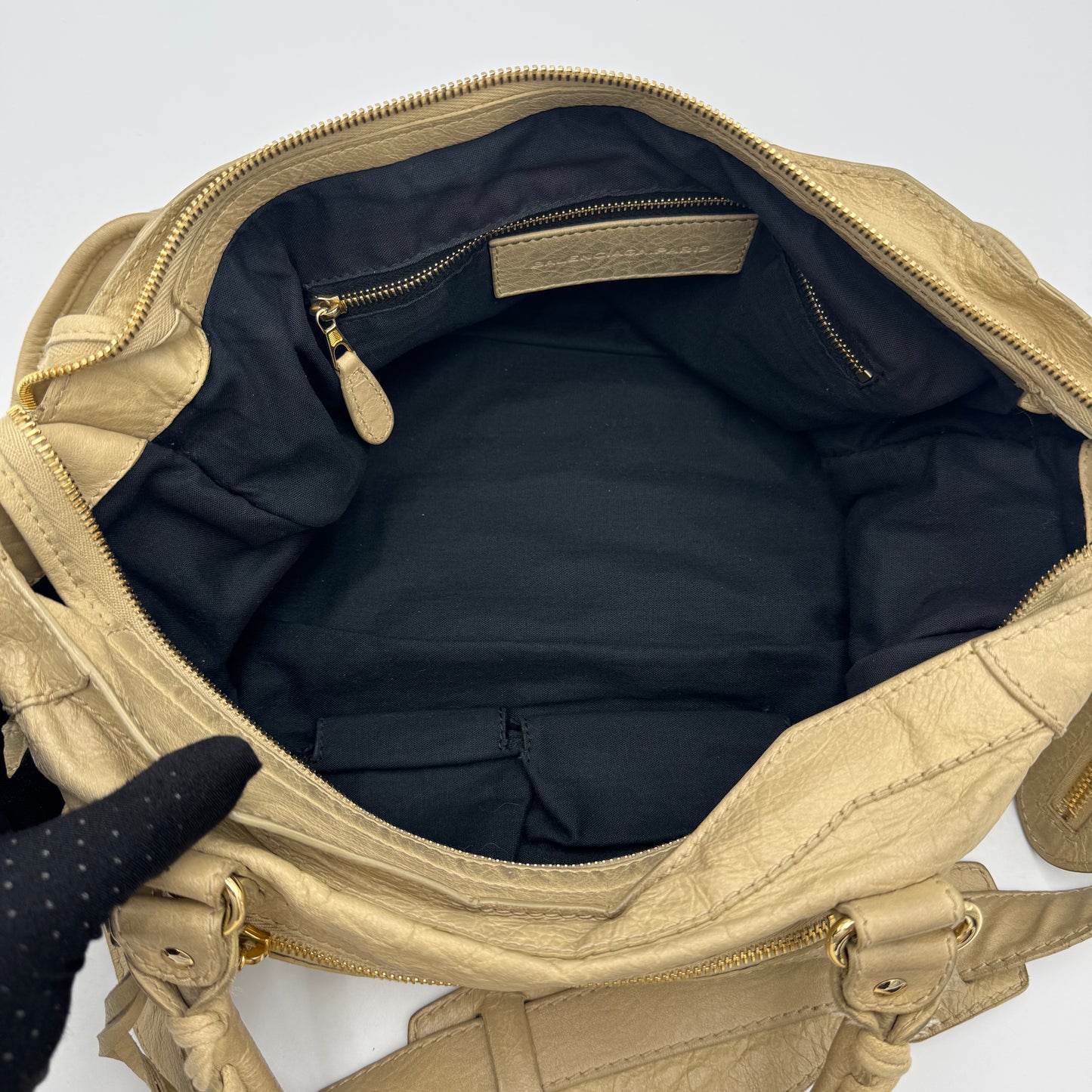Balenciaga Beige Leather Giant 12 City GHW