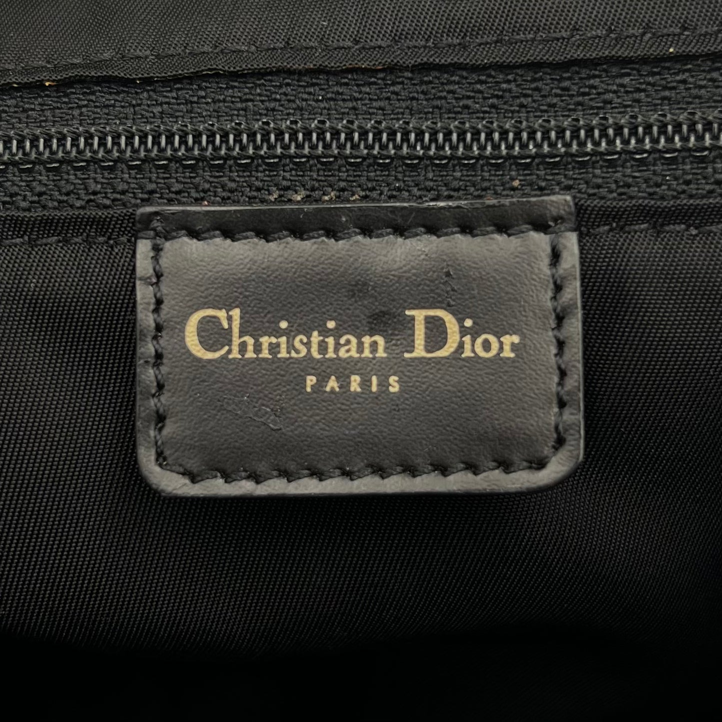 Christian Dior Black Nylon and Patent Leather Double Saddle Handbag