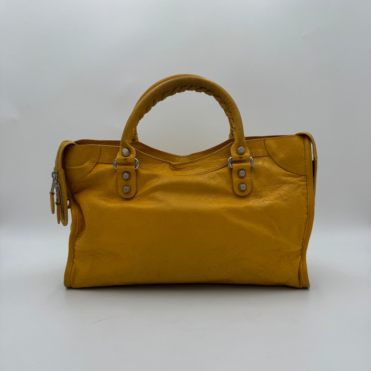 Balenciaga Mustard Yellow Leather Giant 12 City Bag SHW