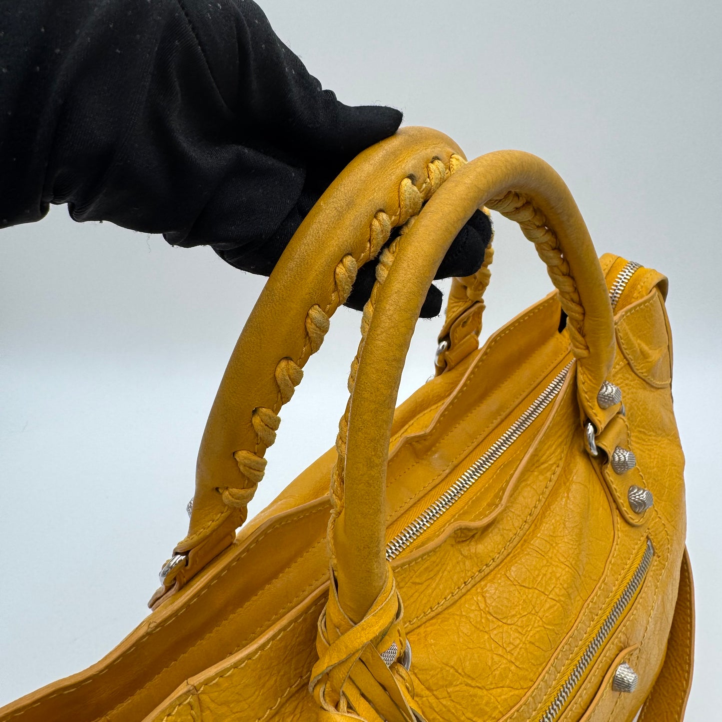 Balenciaga Mustard Yellow Leather Giant 12 City Bag SHW