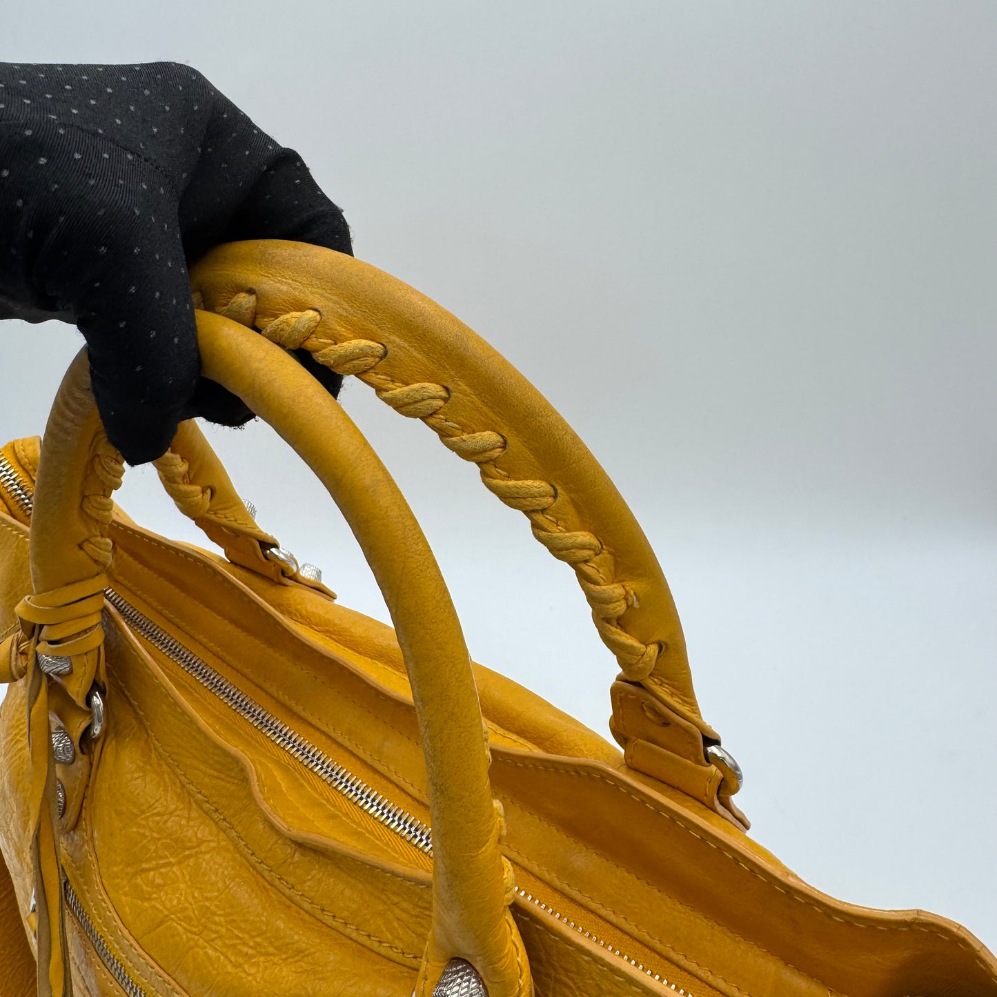 Balenciaga Mustard Yellow Leather Giant 12 City Bag SHW