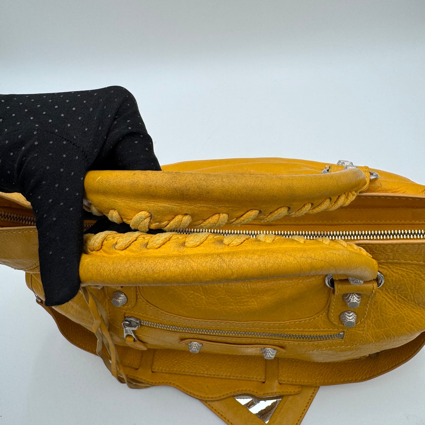 Balenciaga Mustard Yellow Leather Giant 12 City Bag SHW