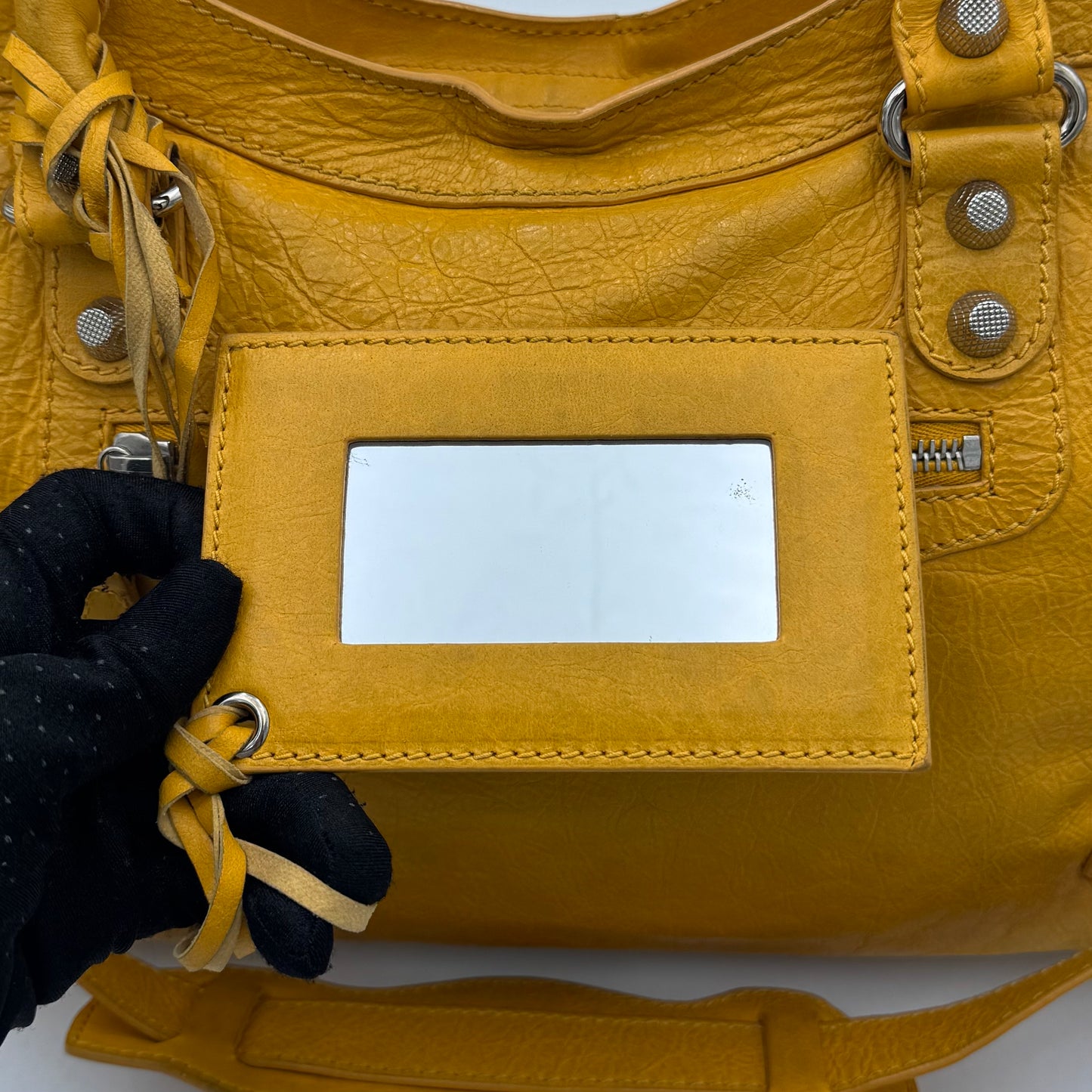 Balenciaga Mustard Yellow Leather Giant 12 City Bag SHW