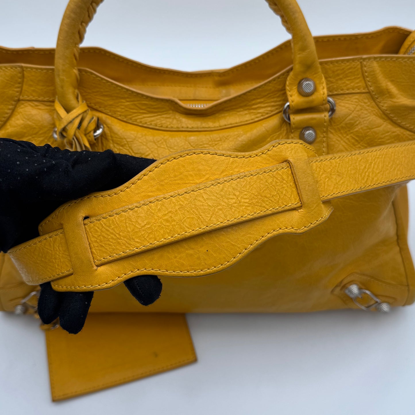 Balenciaga Mustard Yellow Leather Giant 12 City Bag SHW