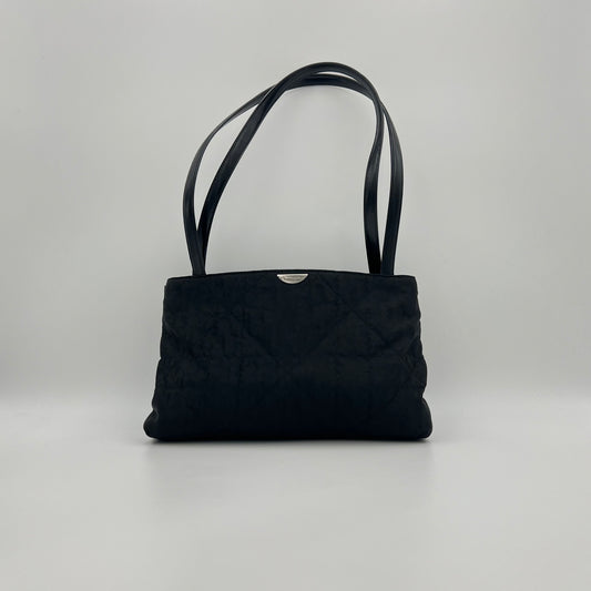 Christian Dior Black Trotter Nylon and Long Strap Leather Tote