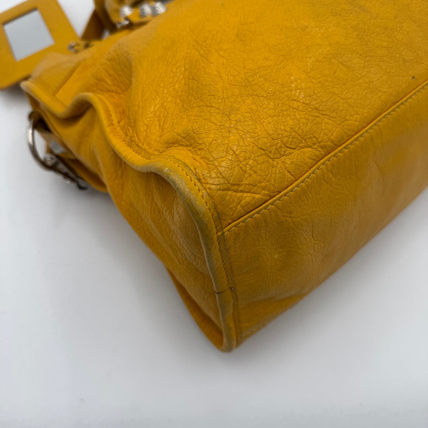 Balenciaga Mustard Yellow Leather Giant 12 City Bag SHW