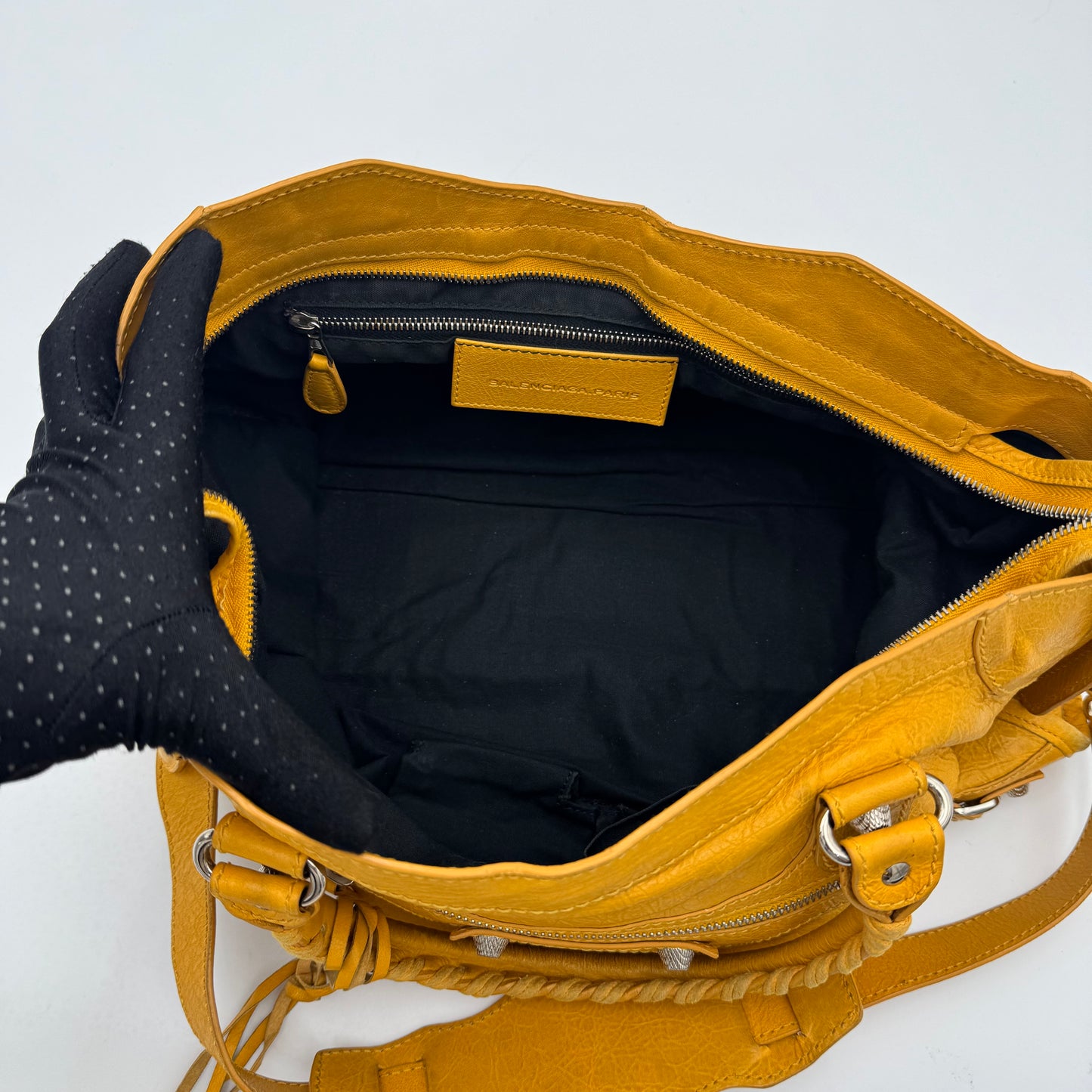 Balenciaga Mustard Yellow Leather Giant 12 City Bag SHW
