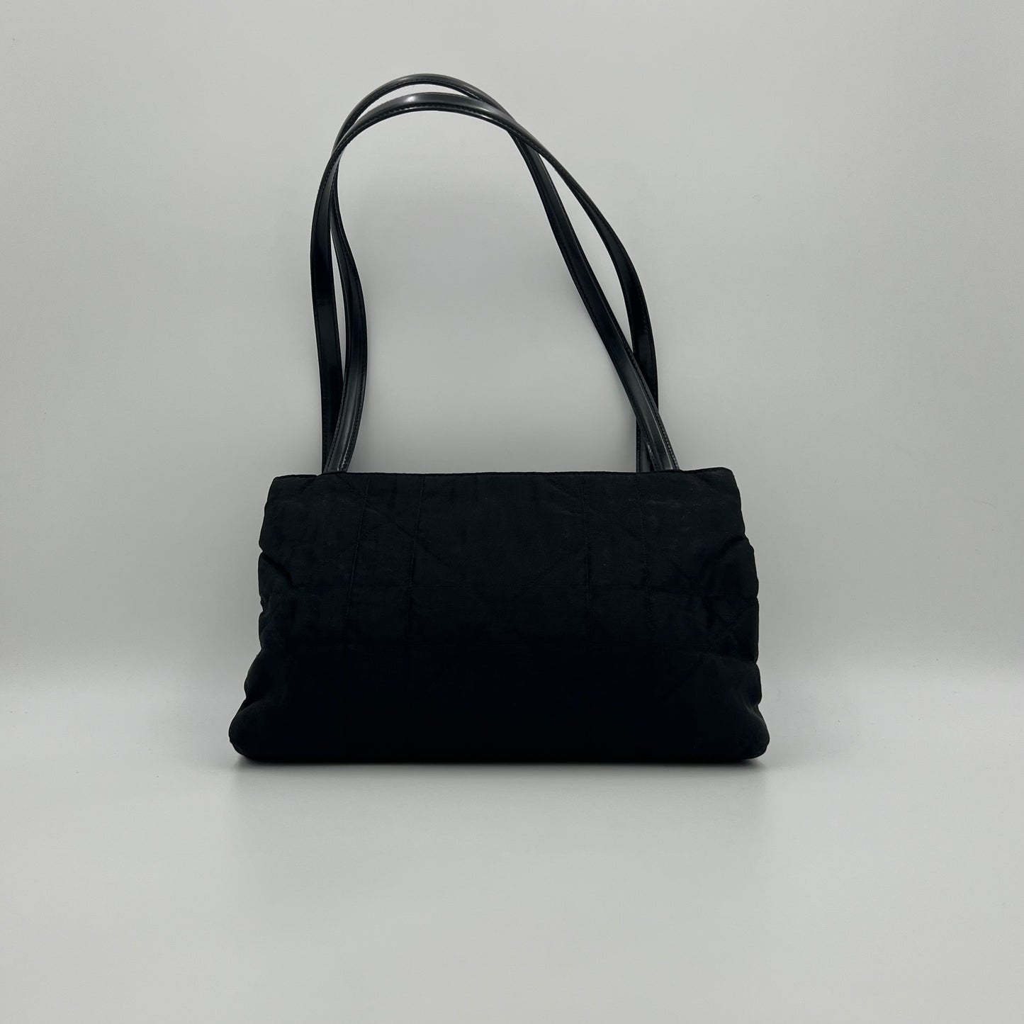 Christian Dior Black Trotter Nylon and Long Strap Leather Tote