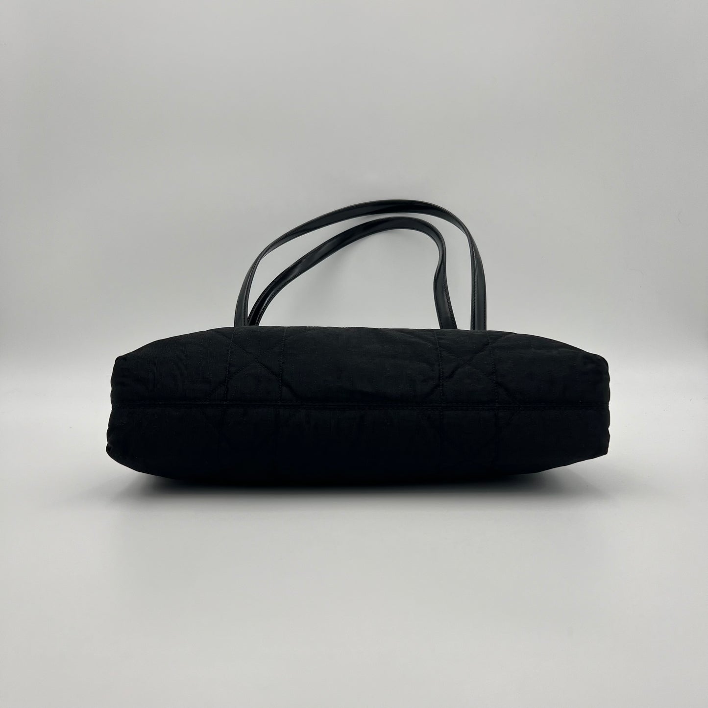 Christian Dior Black Trotter Nylon and Long Strap Leather Tote