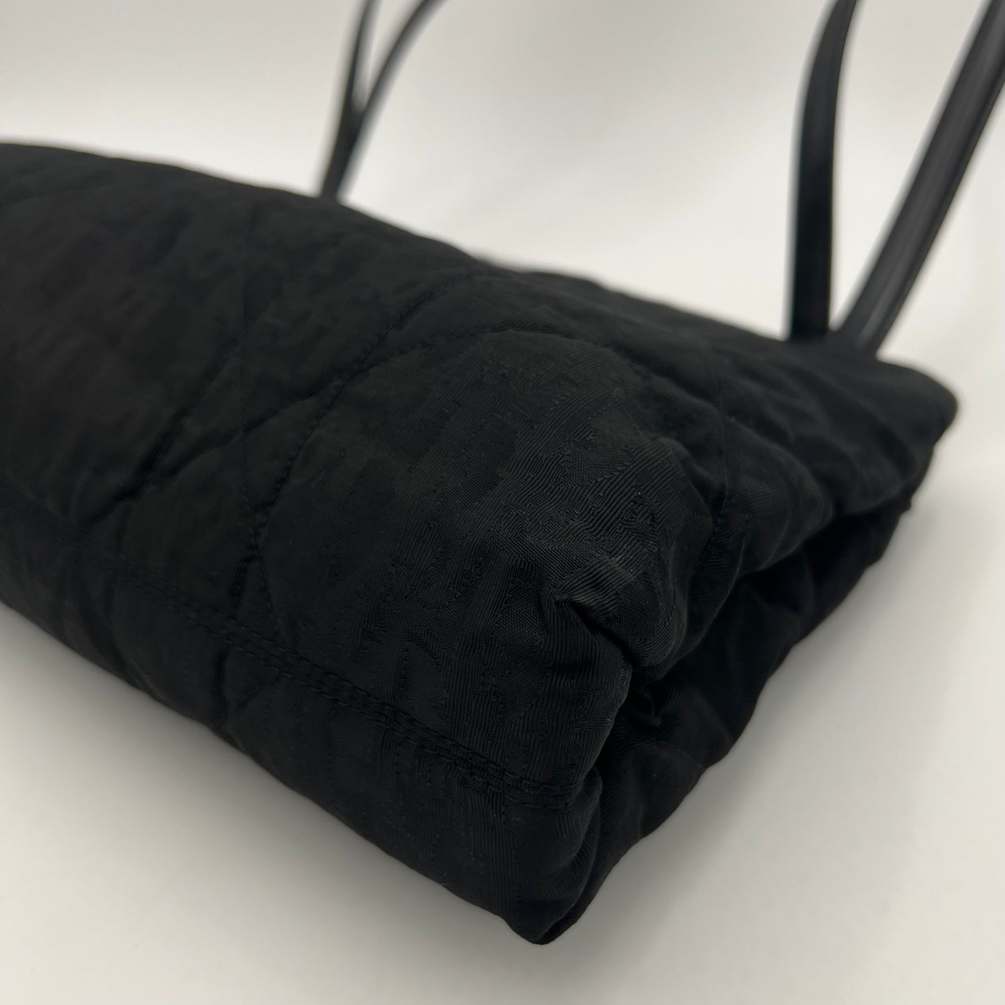 Christian Dior Black Trotter Nylon and Long Strap Leather Tote