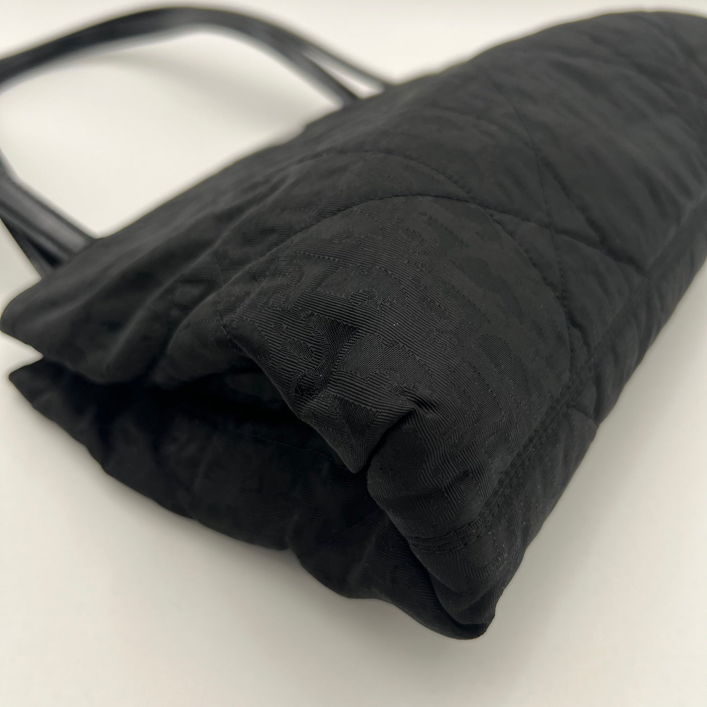 Christian Dior Black Trotter Nylon and Long Strap Leather Tote
