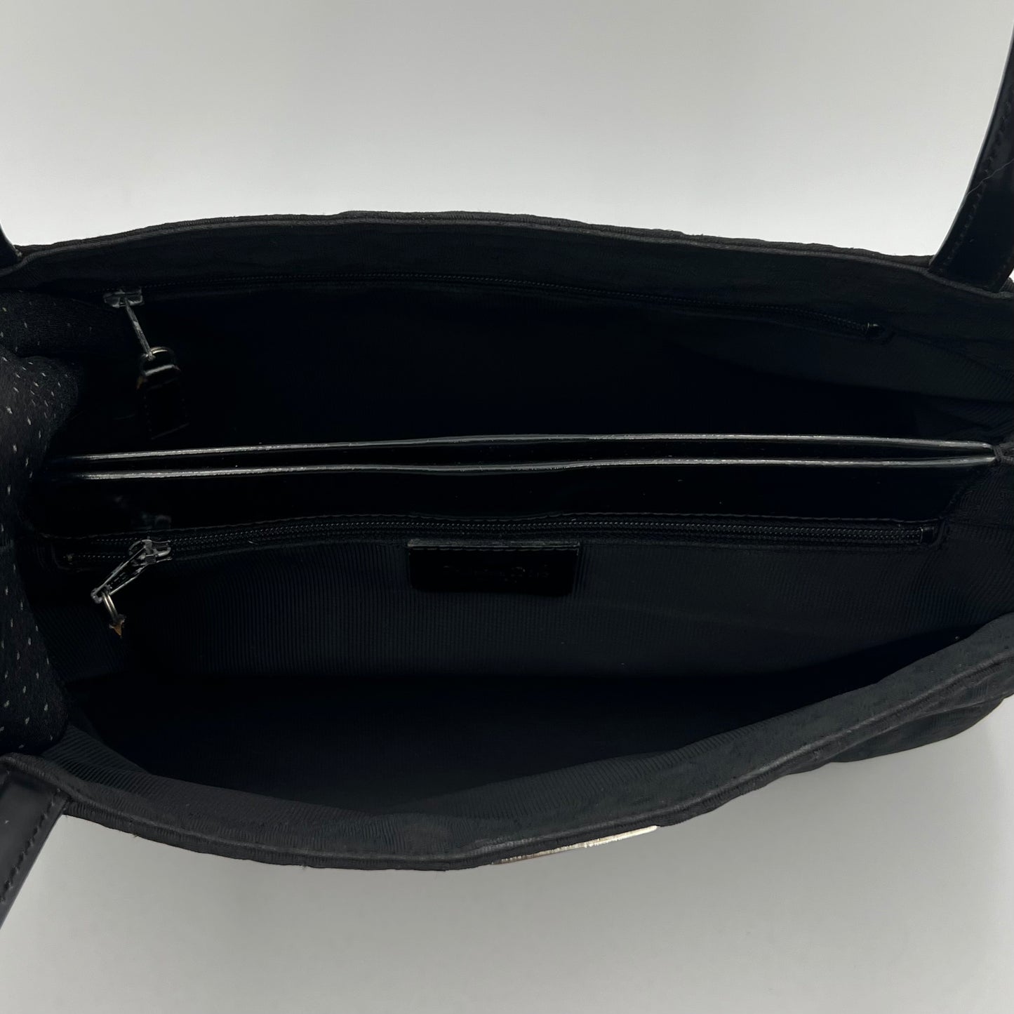 Christian Dior Black Trotter Nylon and Long Strap Leather Tote