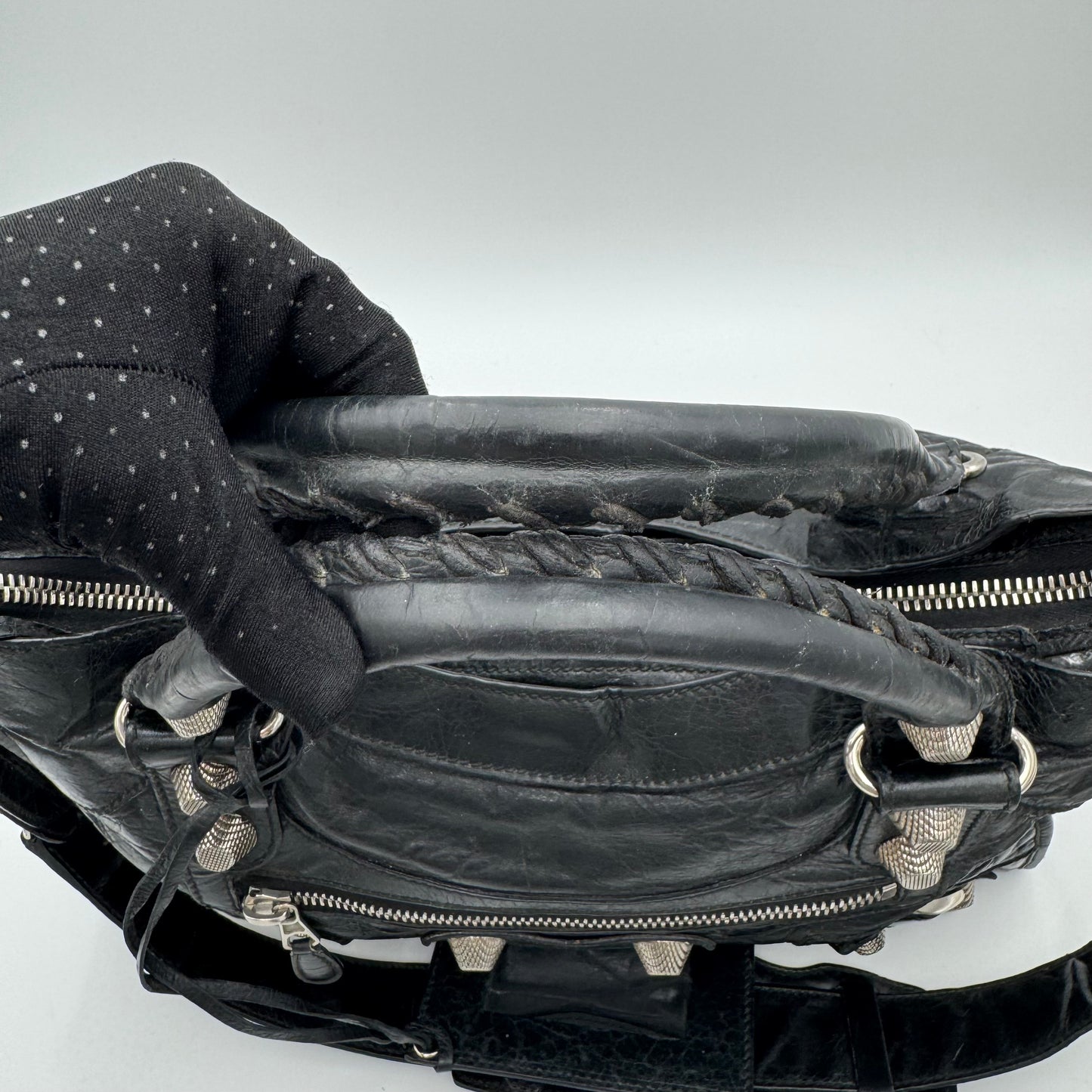 Balenciaga Black Leather Giant 21 City SHW