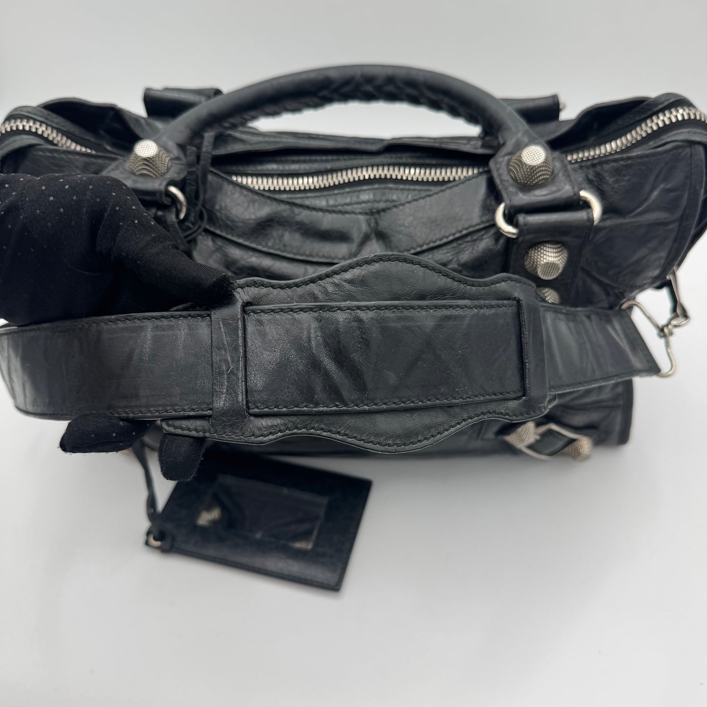Balenciaga Black Leather Giant 21 City SHW