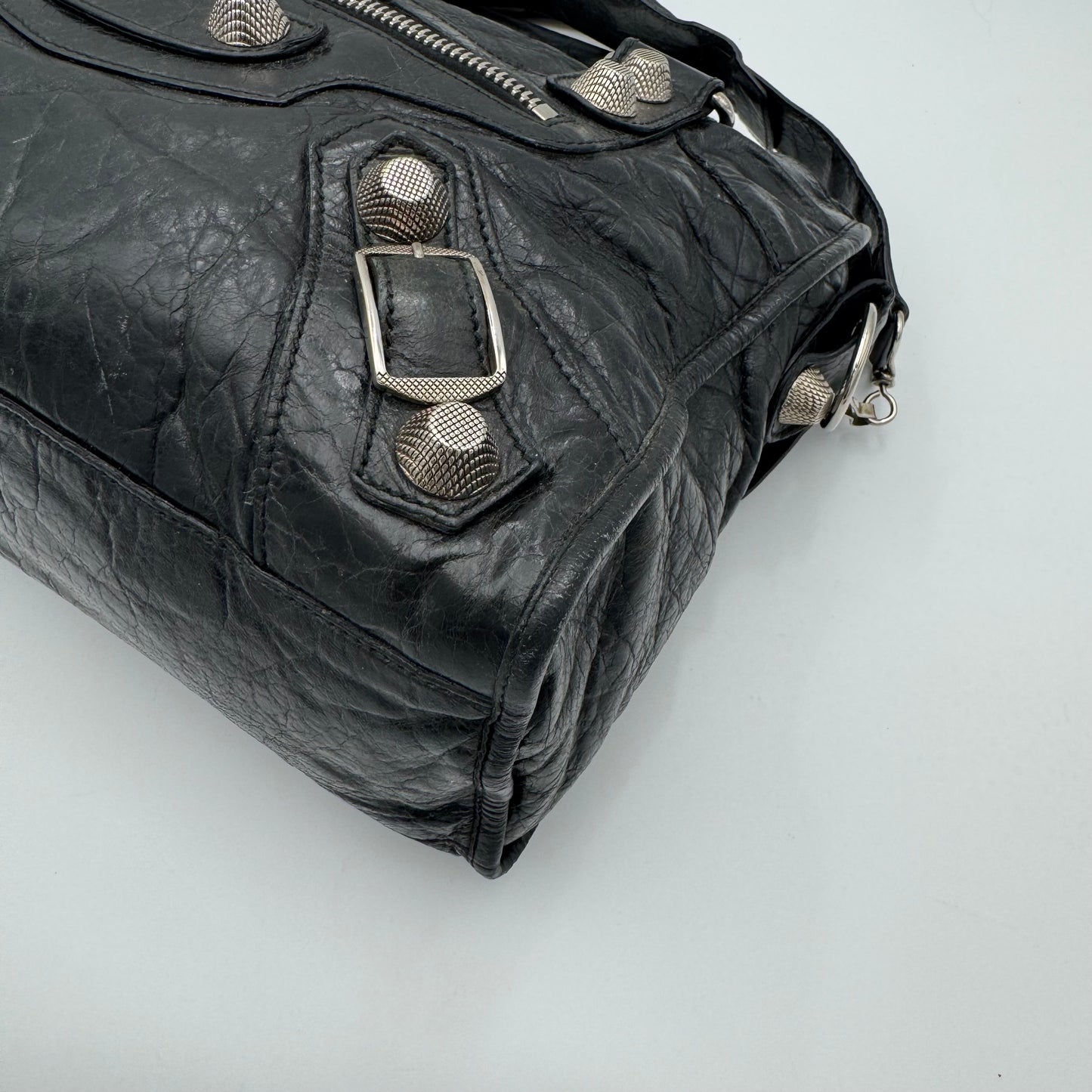 Balenciaga Black Leather Giant 21 City SHW