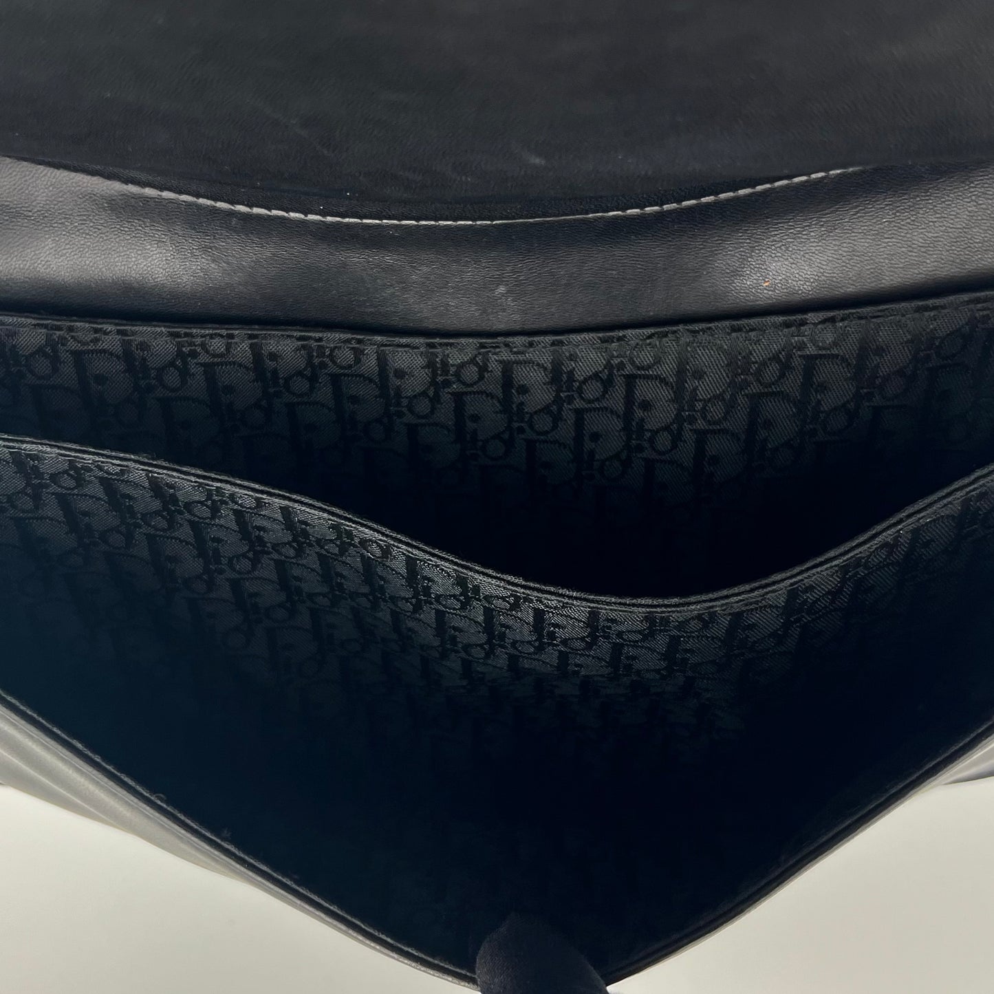 Christian Dior Black Leather Admit It Lune Corset Lace-Up Shoulder Bag