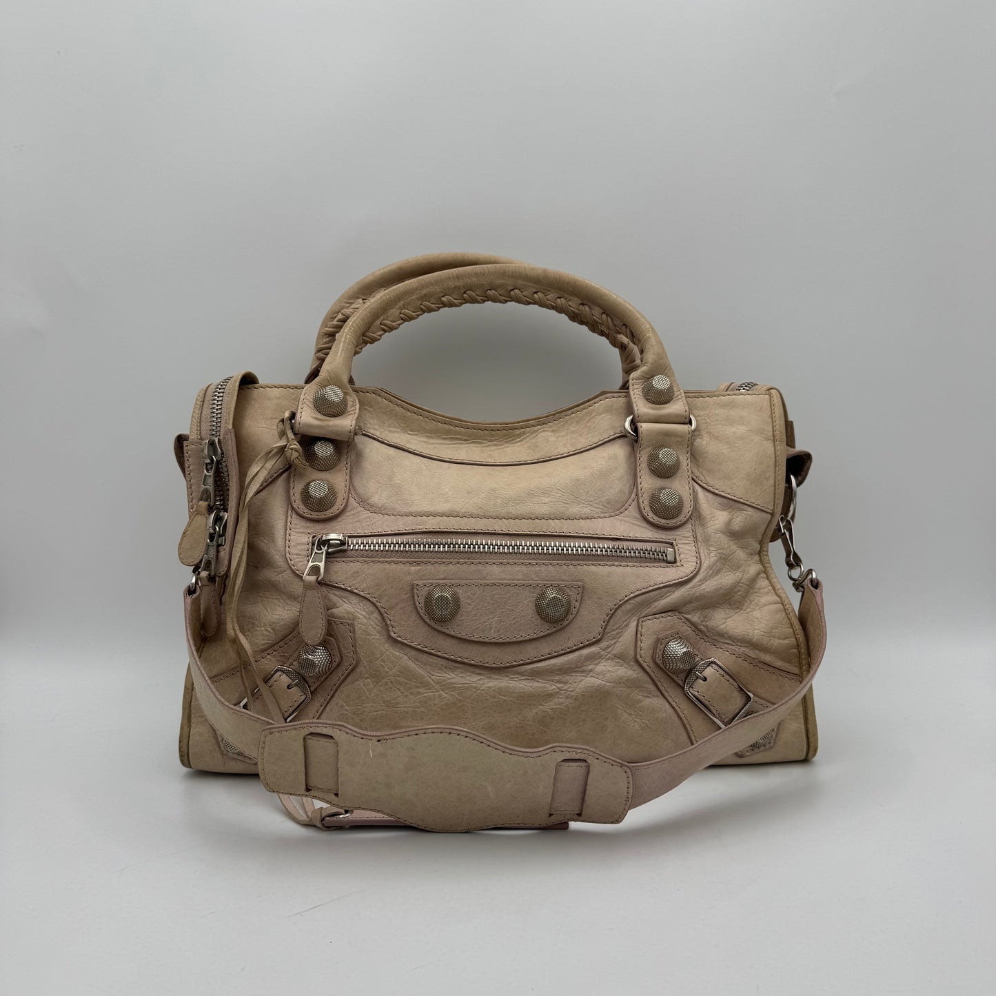 Balenciaga Beige Pink Lambskin Giant 21 City Bag SHW