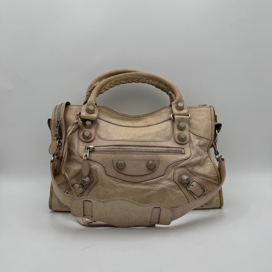Balenciaga Beige Pink Lambskin Giant 21 City Bag SHW