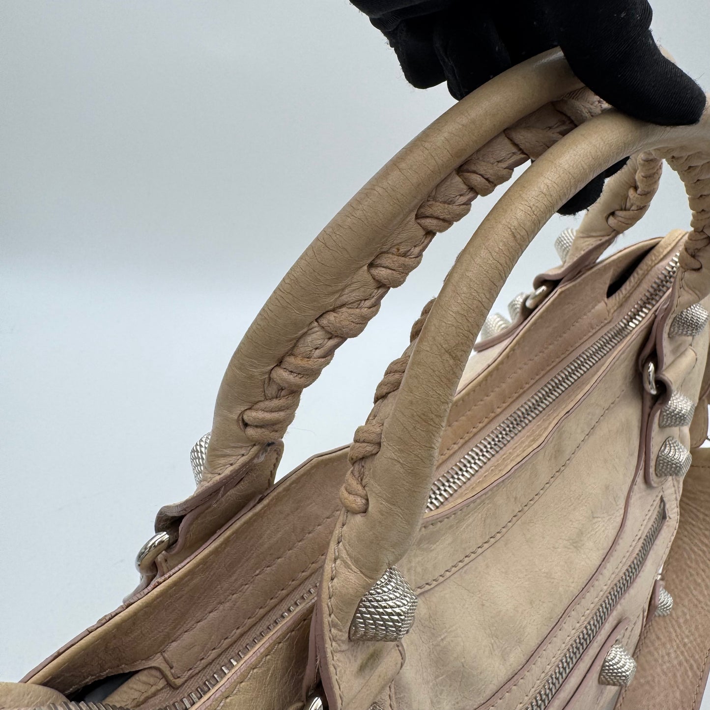 Balenciaga Beige Pink Lambskin Giant 21 City Bag SHW
