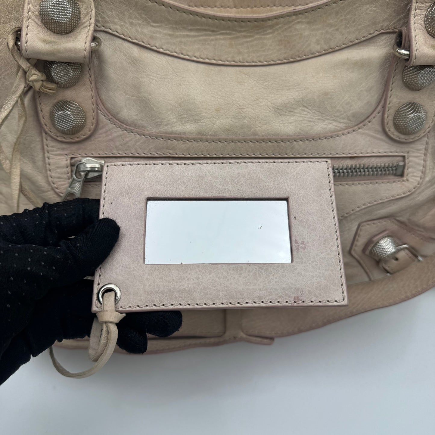 Balenciaga Beige Pink Lambskin Giant 21 City Bag SHW