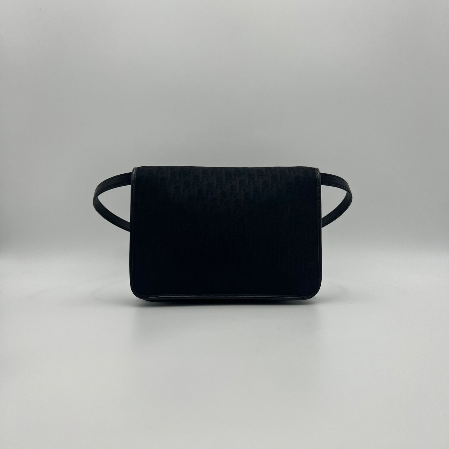 Christian Dior Black Trotter CD Full Flap Bag