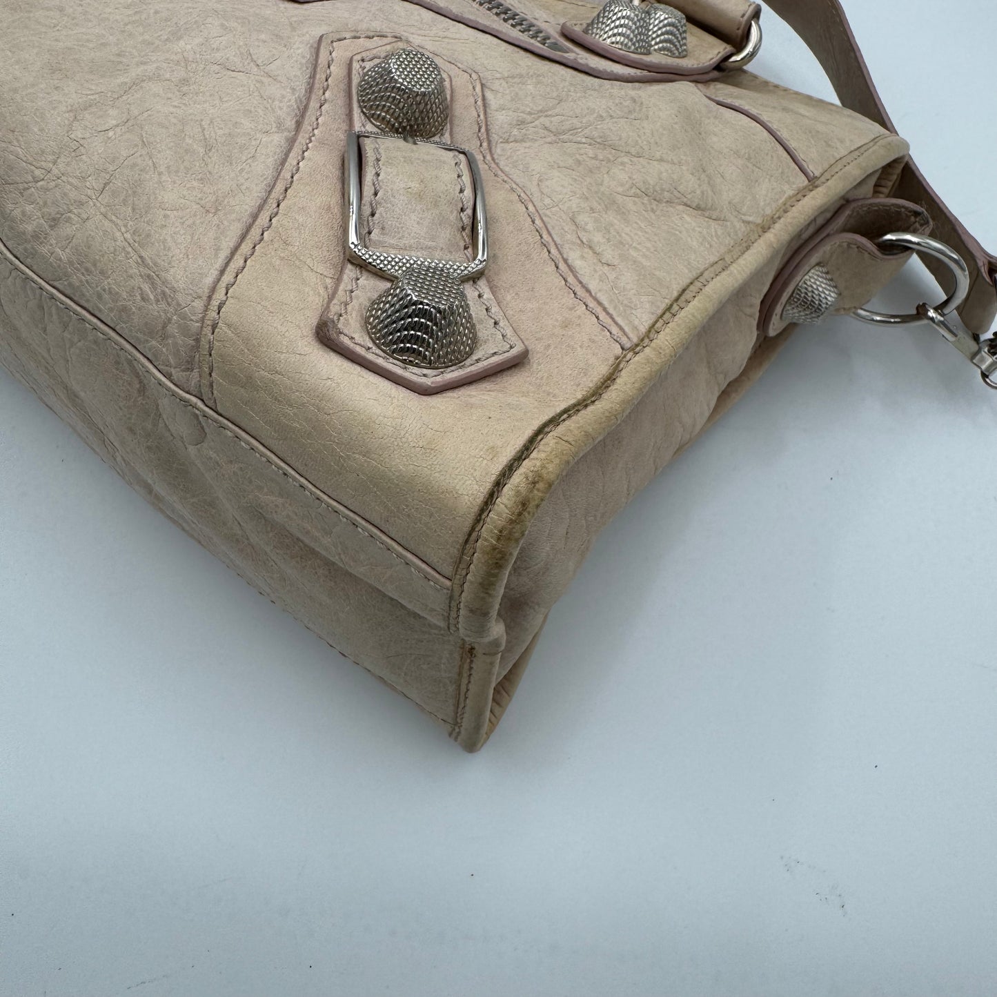 Balenciaga Beige Pink Lambskin Giant 21 City Bag SHW