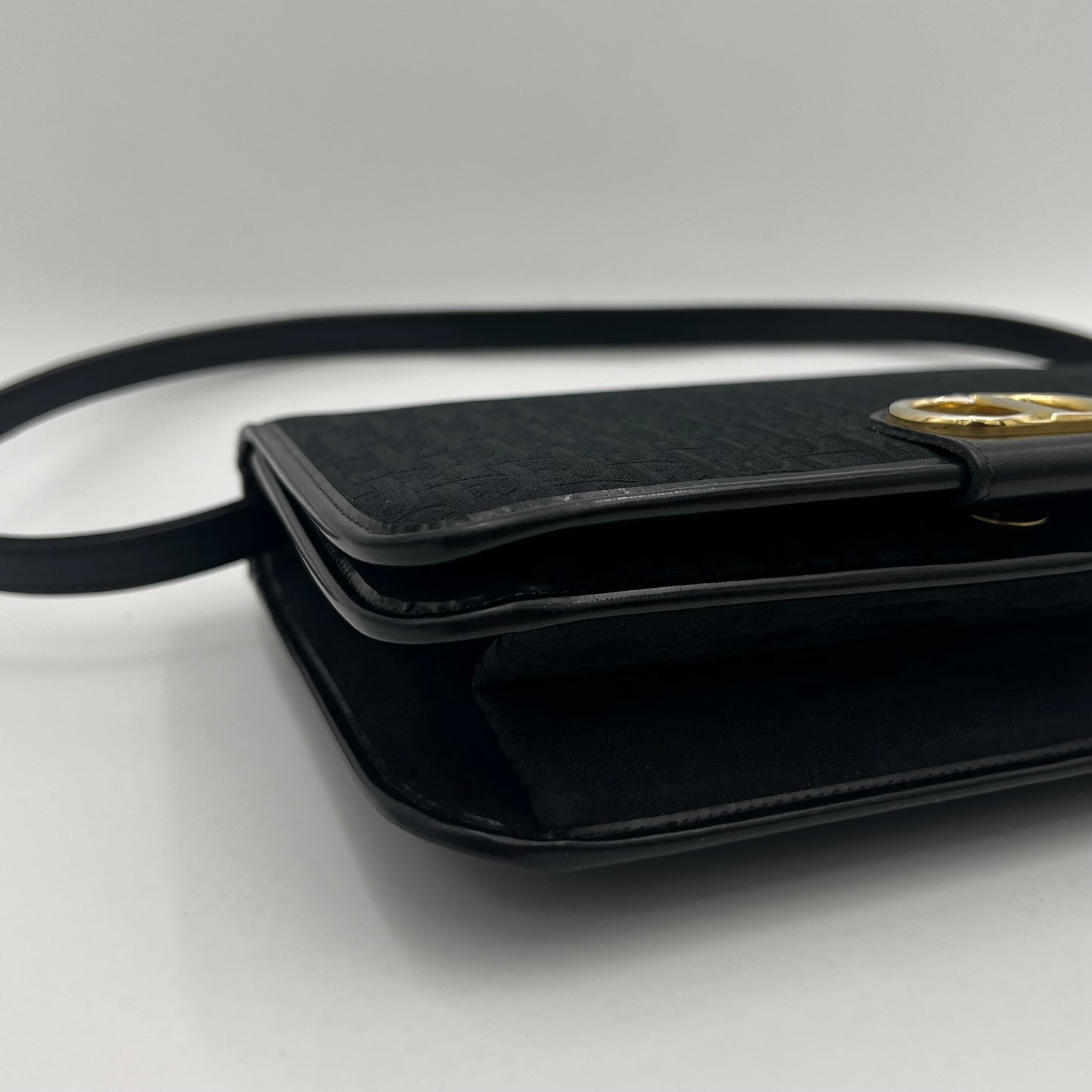 Christian Dior Black Trotter CD Full Flap Bag