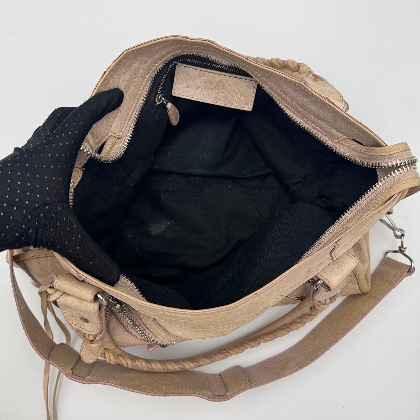 Balenciaga Beige Pink Lambskin Giant 21 City Bag SHW