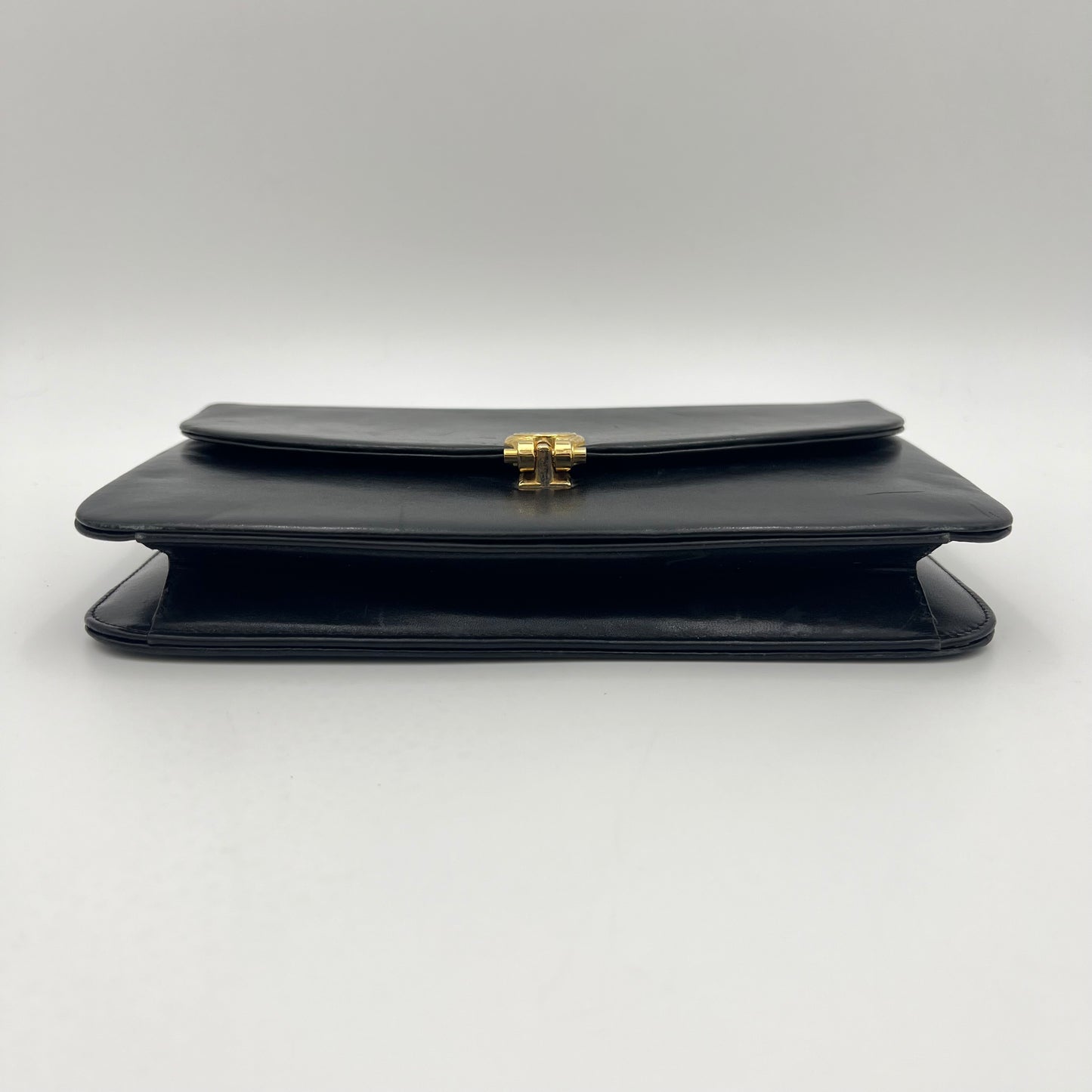 Christian Dior Vintage Black Leather CD Logo Chain Bag