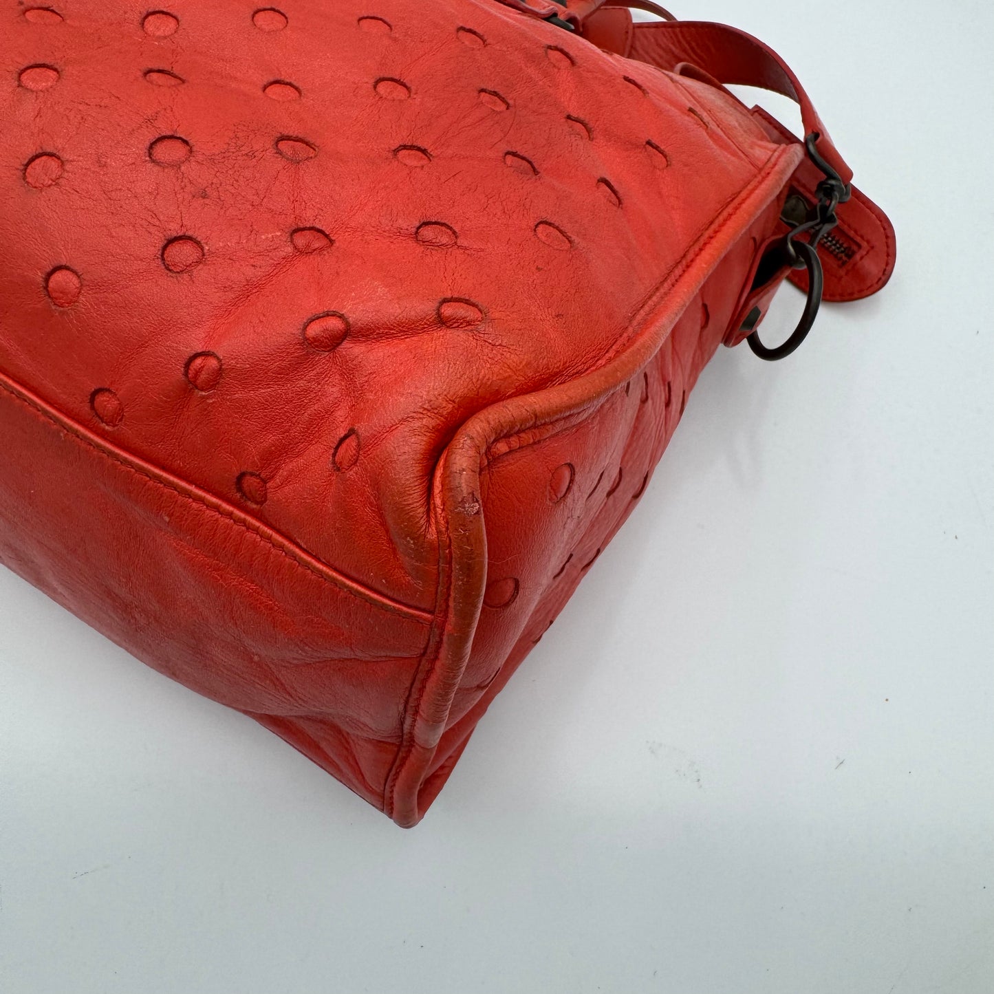Balenciaga Red Perforated Leather Classic City Bag