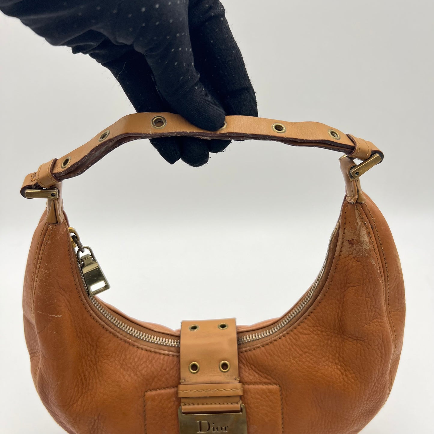 Christian Dior Brown Leather Street Chic Hobo Bag