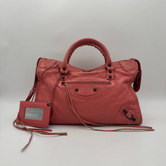 Balenciaga Rose Jaipue Pink Leather Classic City