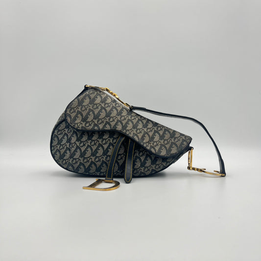 Christian Dior Blue Monogram Saddle GHW (RU 0091)