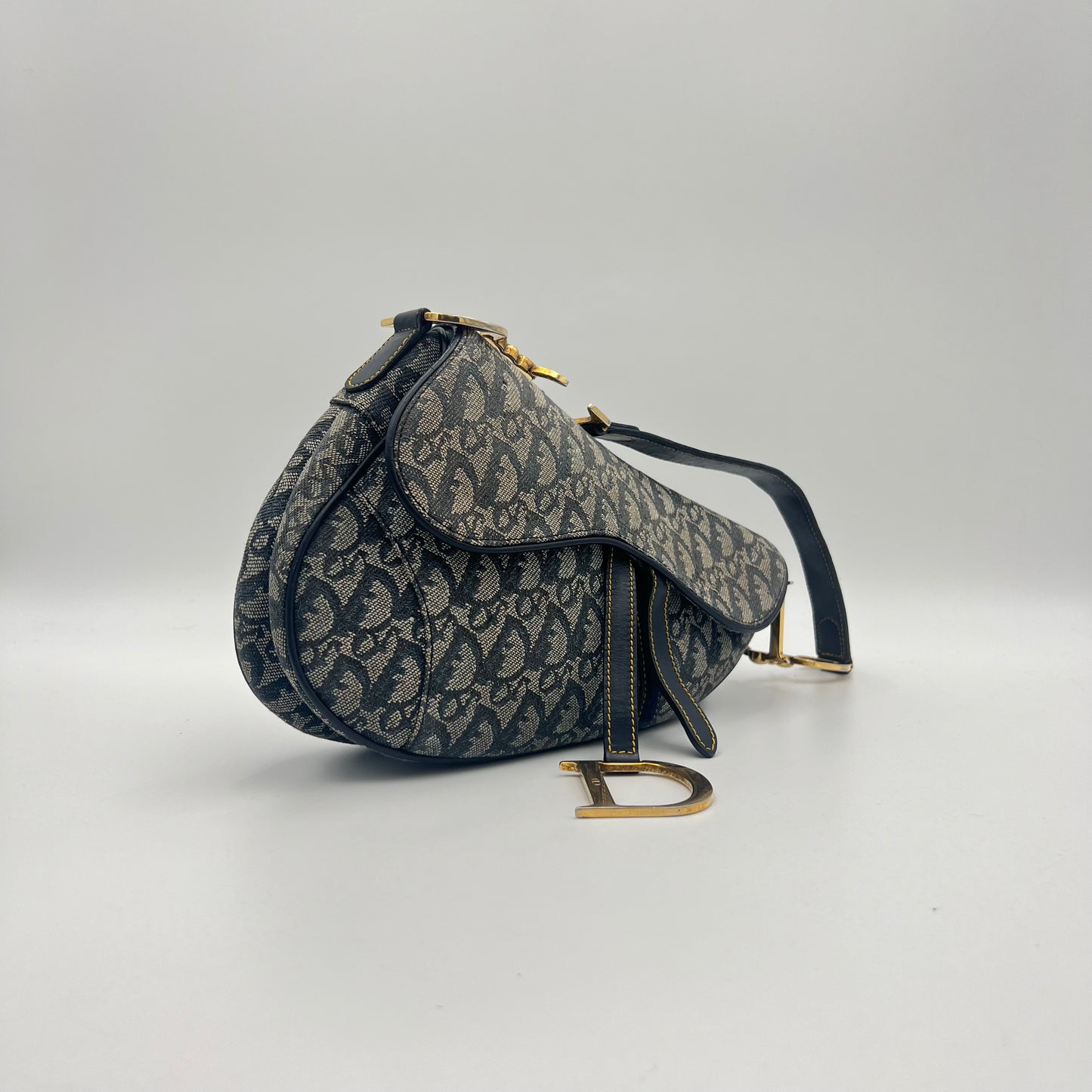 Christian Dior Blue Monogram Saddle GHW (RU 0091)