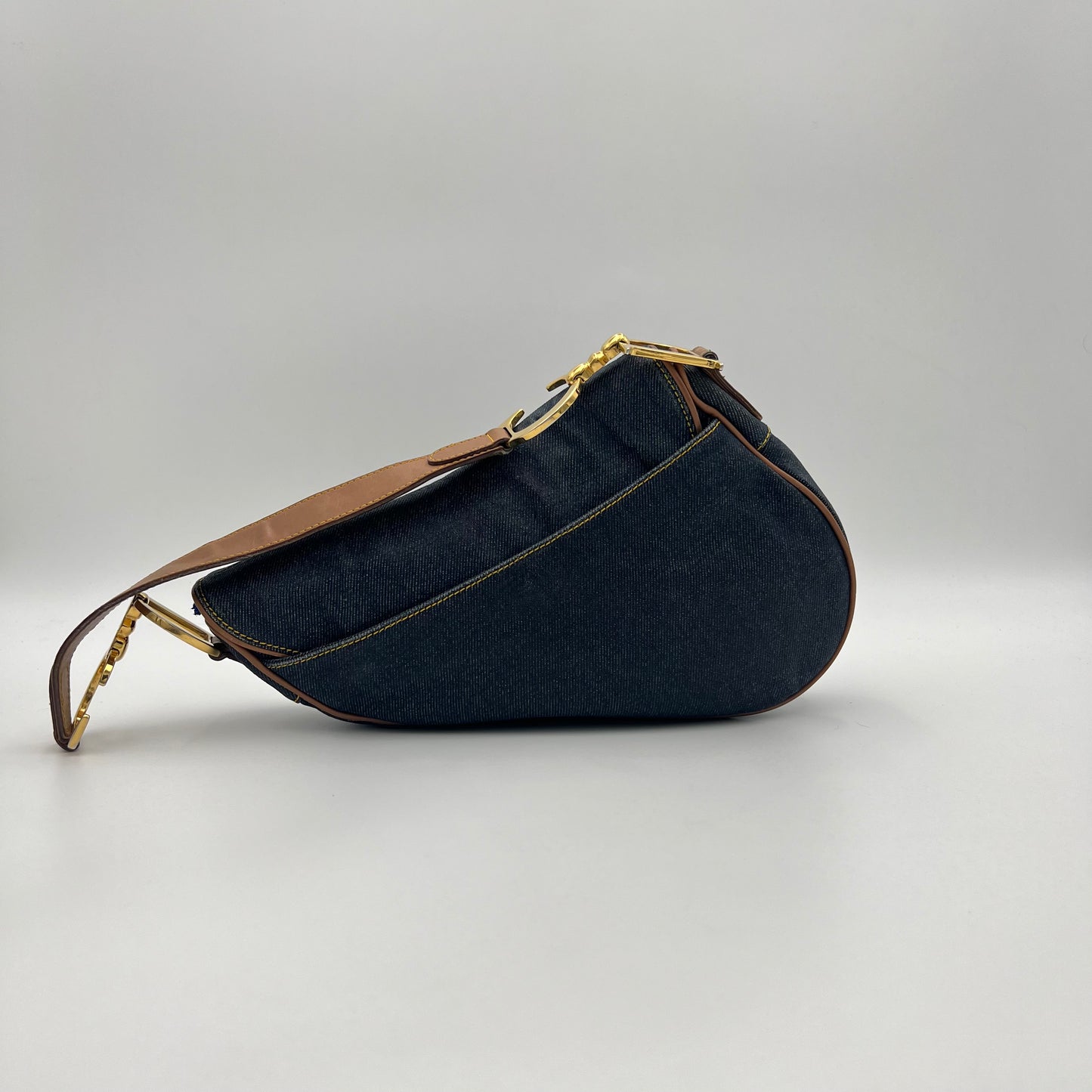 Christian Dior Blue Denim Saddle