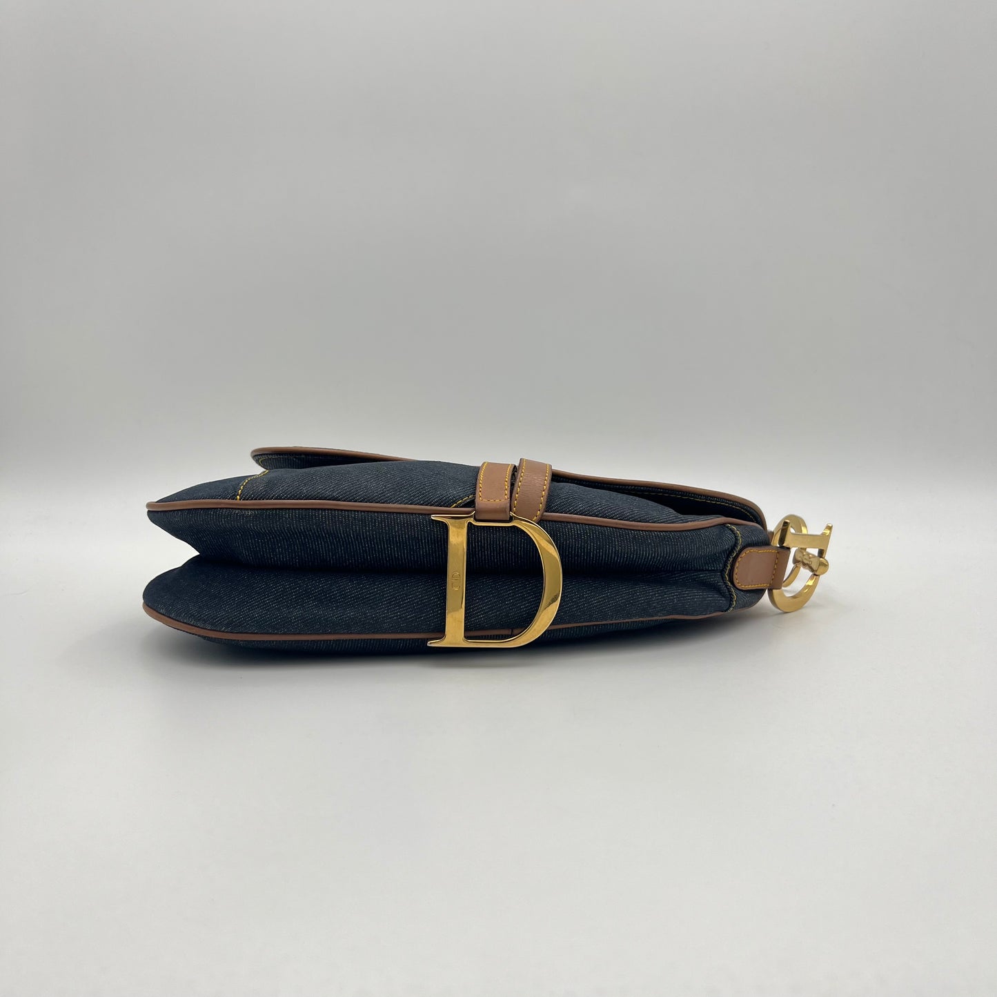 Christian Dior Blue Denim Saddle