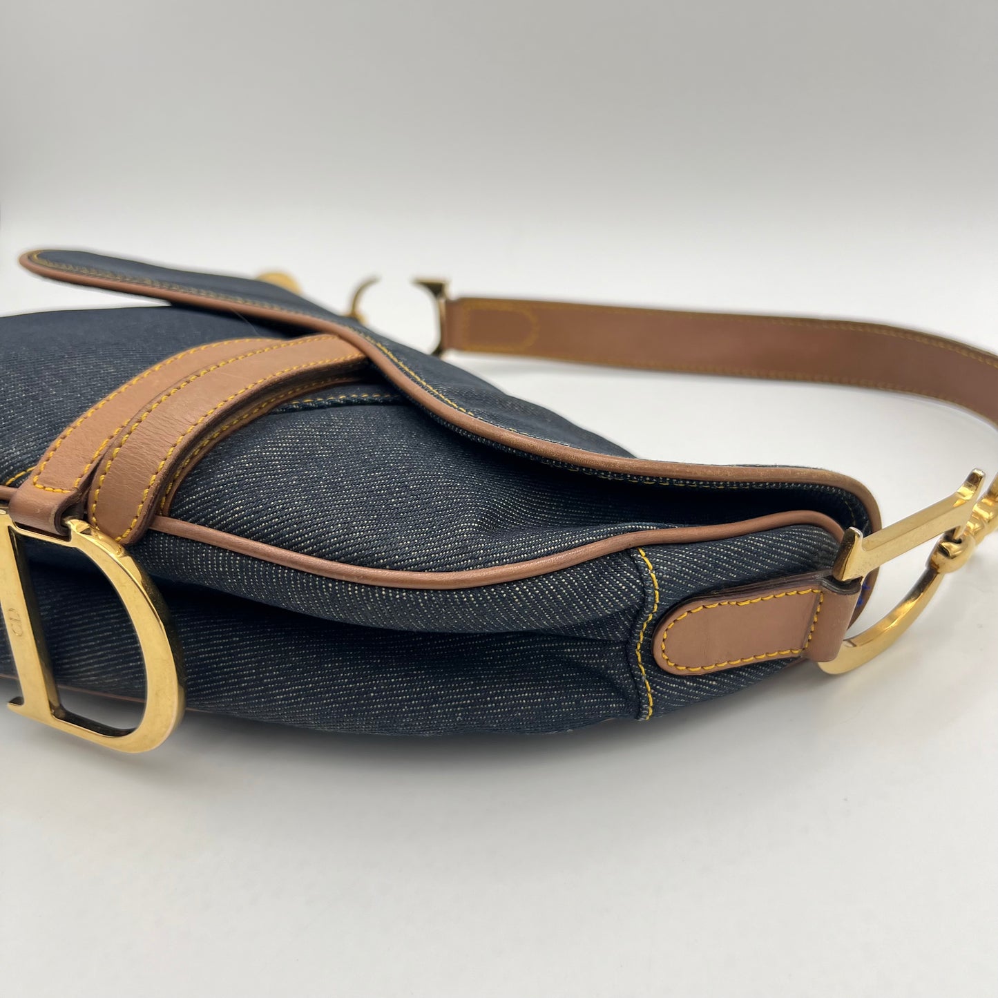 Christian Dior Blue Denim Saddle