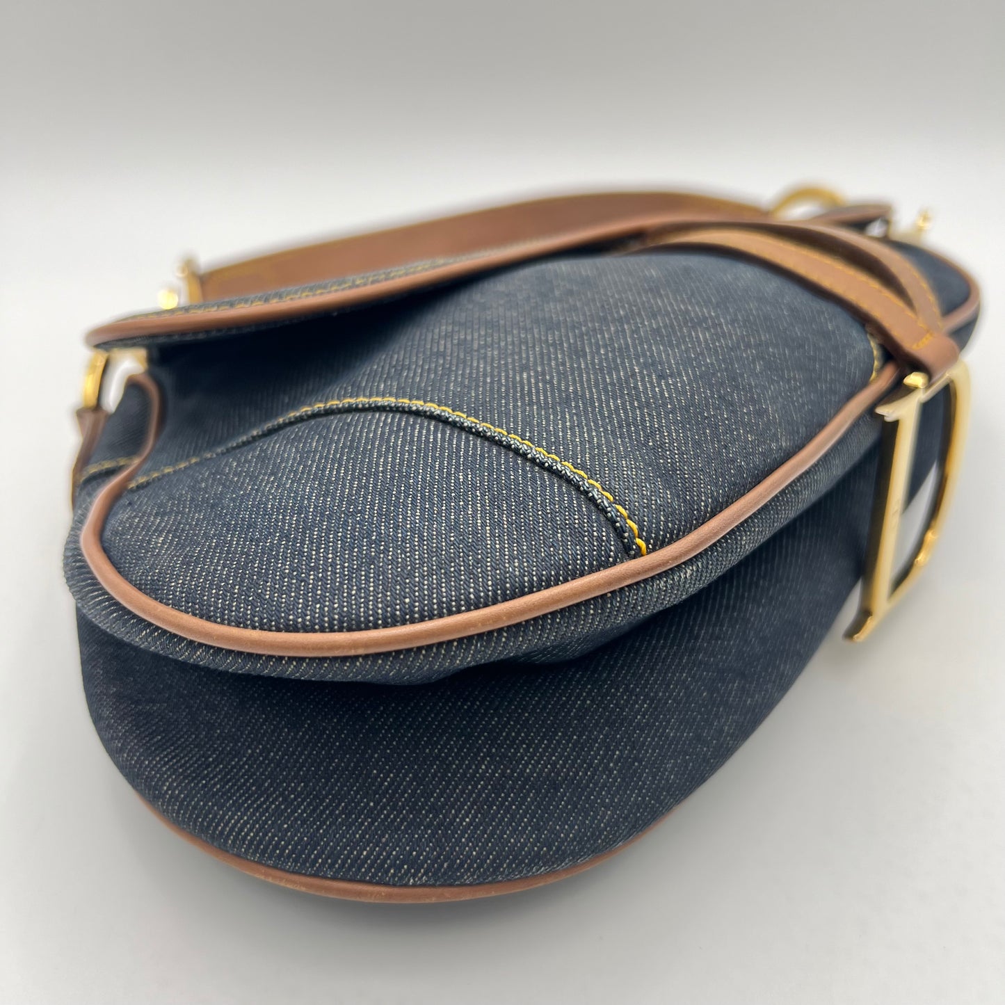 Christian Dior Blue Denim Saddle