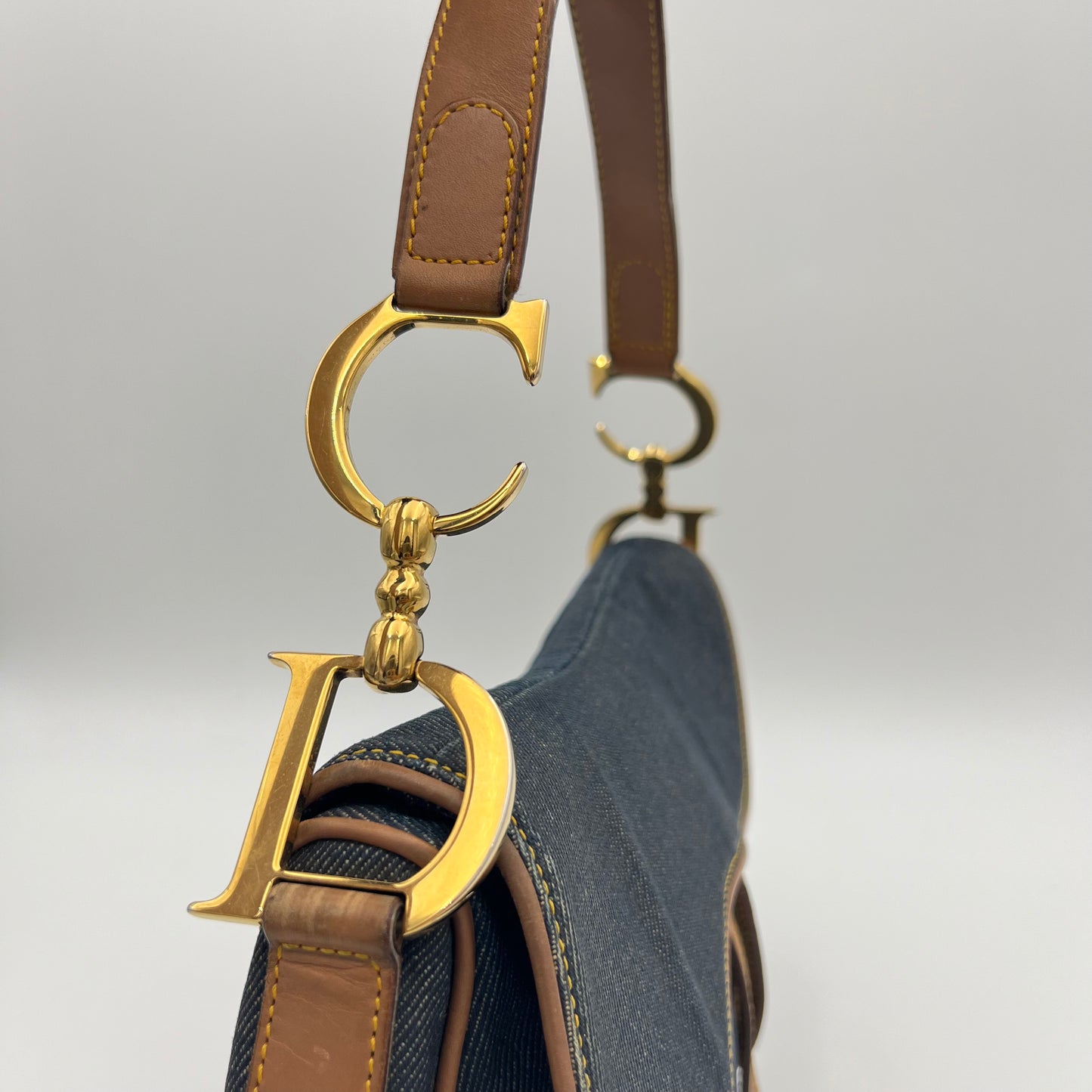 Christian Dior Blue Denim Saddle