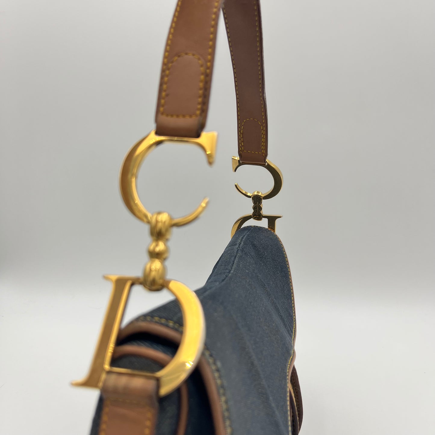 Christian Dior Blue Denim Saddle