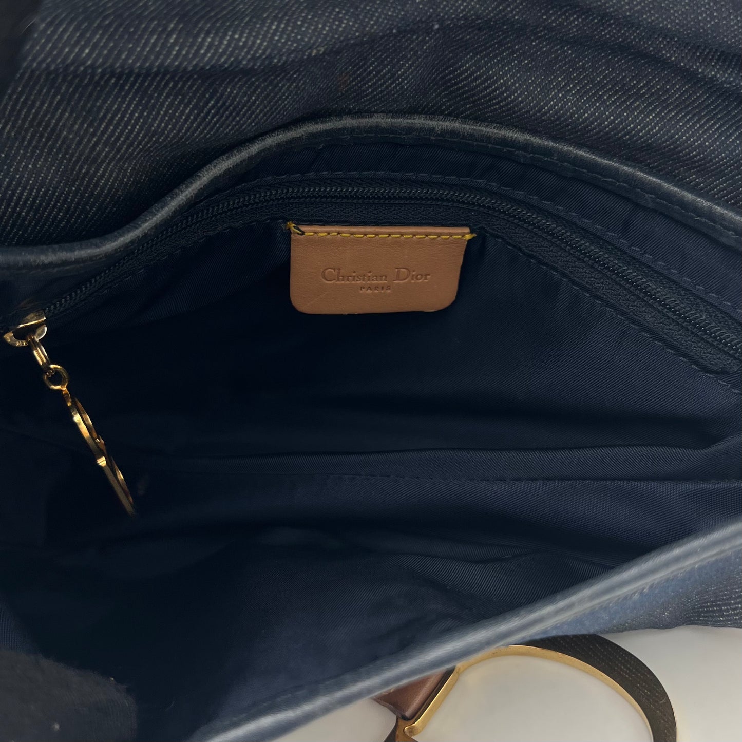 Christian Dior Blue Denim Saddle