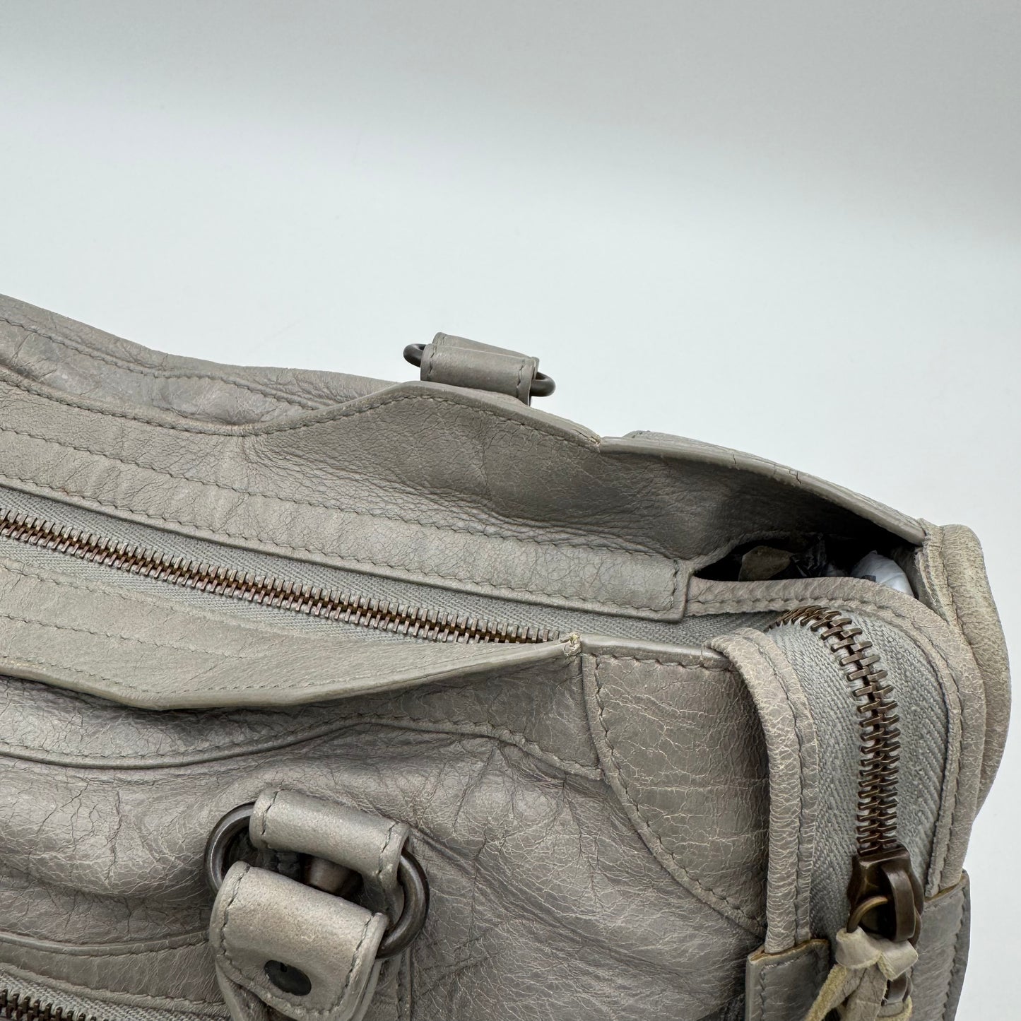 Balenciaga Gray Leather Classic City