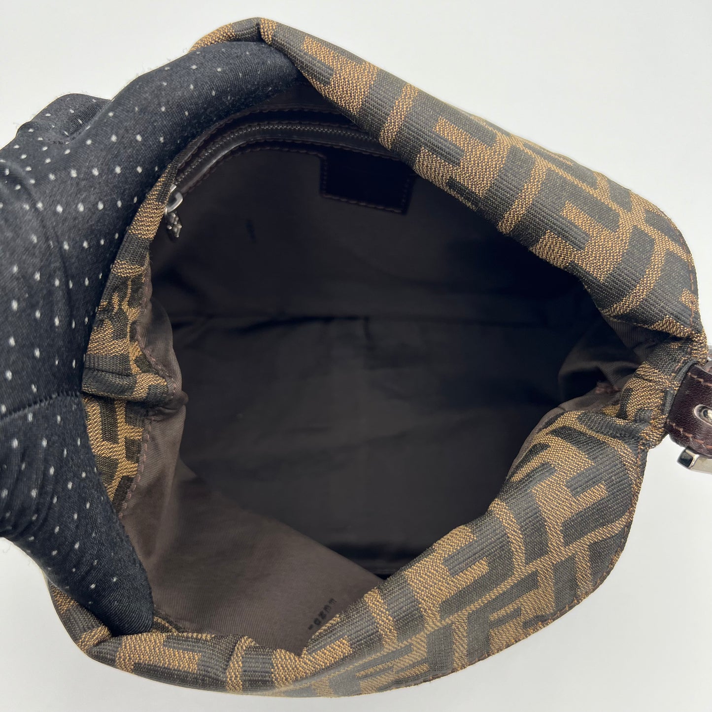 Fendi Tobacco Zucca Double Flap Baguette