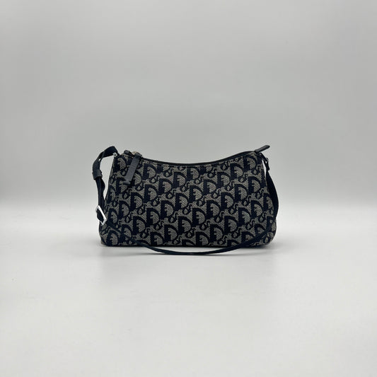 Christian Dior Black Oblique Canvas Hobo Pochette