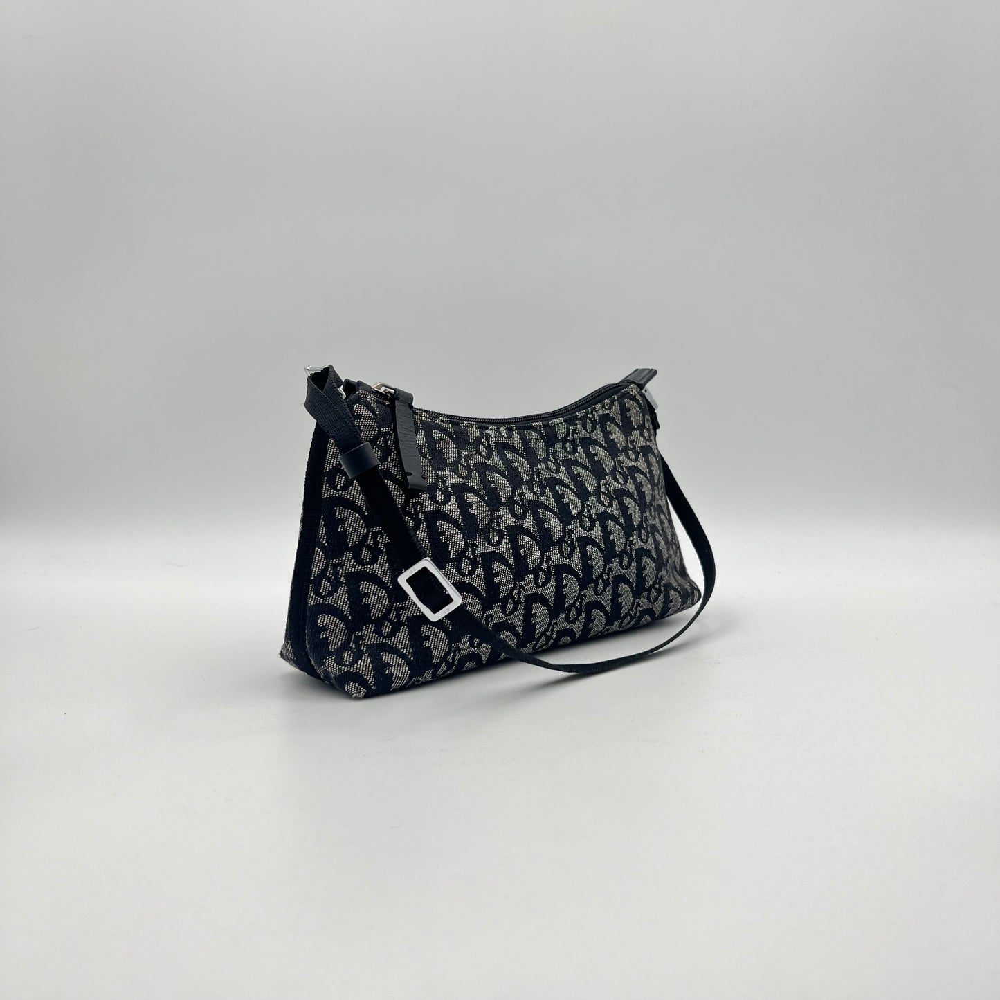 Christian Dior Black Oblique Canvas Hobo Pochette